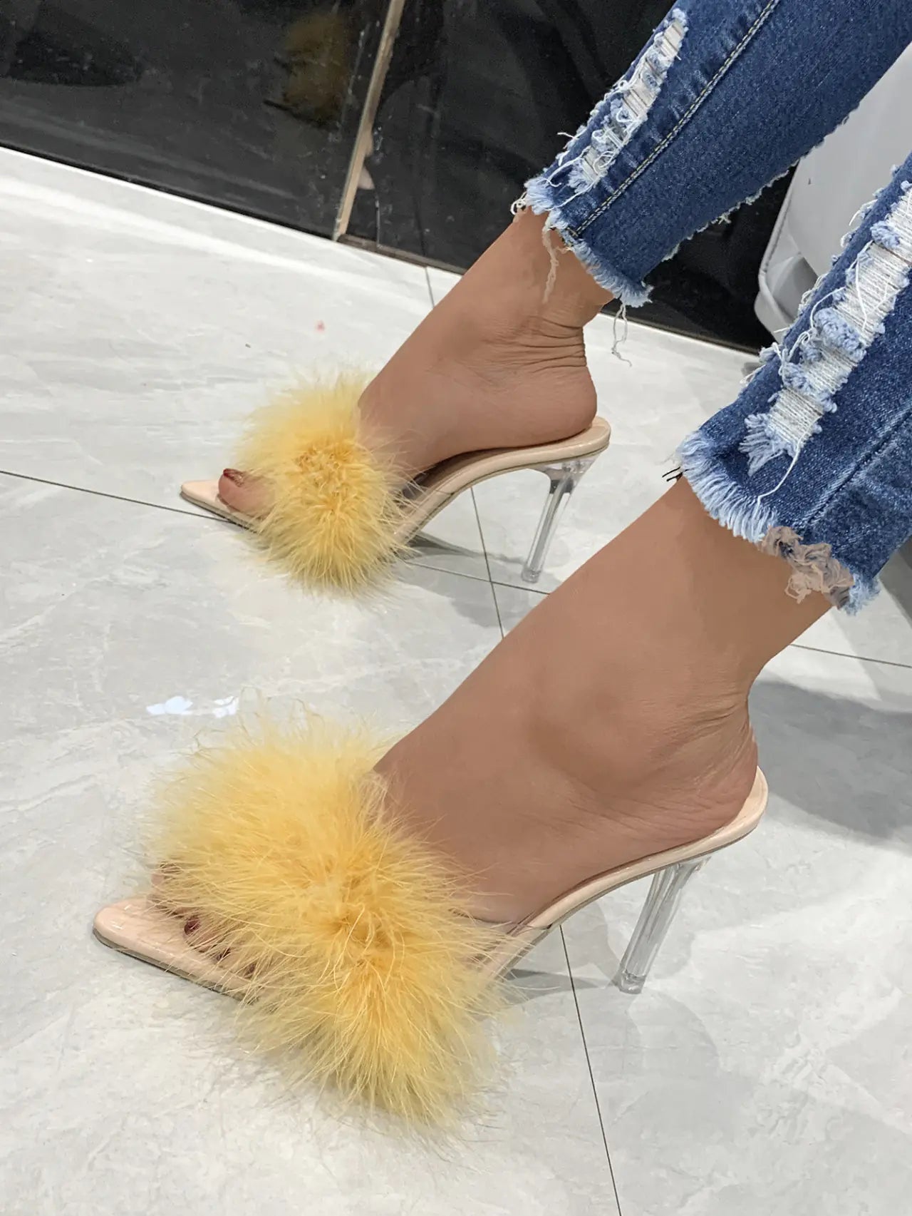 Sandalias de aguja con punta puntiaguda para mujer