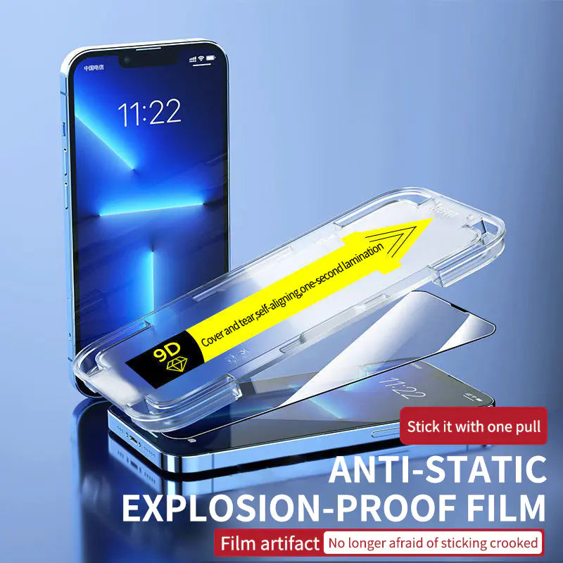 Protector de pantalla de vidrio templado de cubierta completa 9D para iPhone