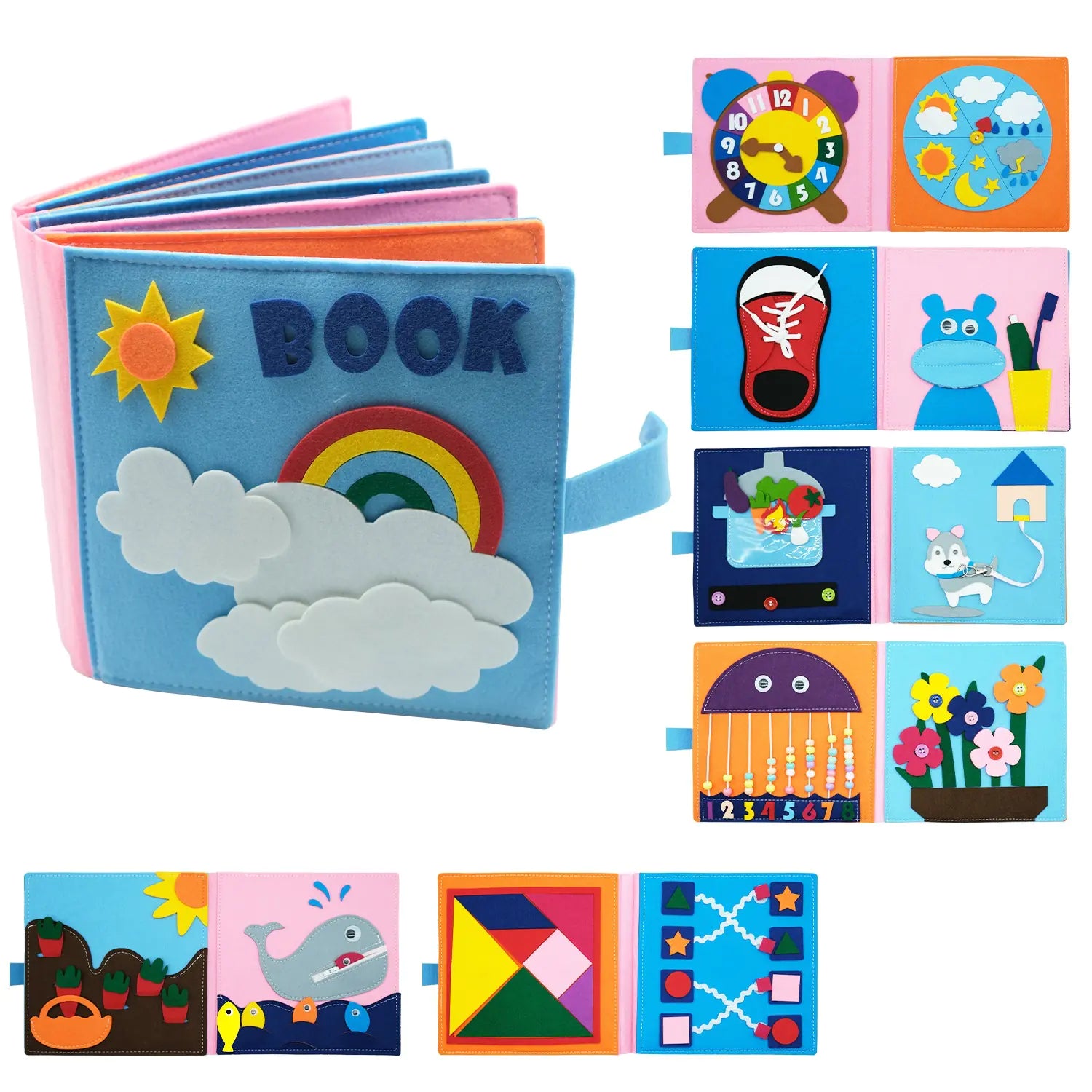 Libro de fieltro para la educación temprana y el aprendizaje Montessori
