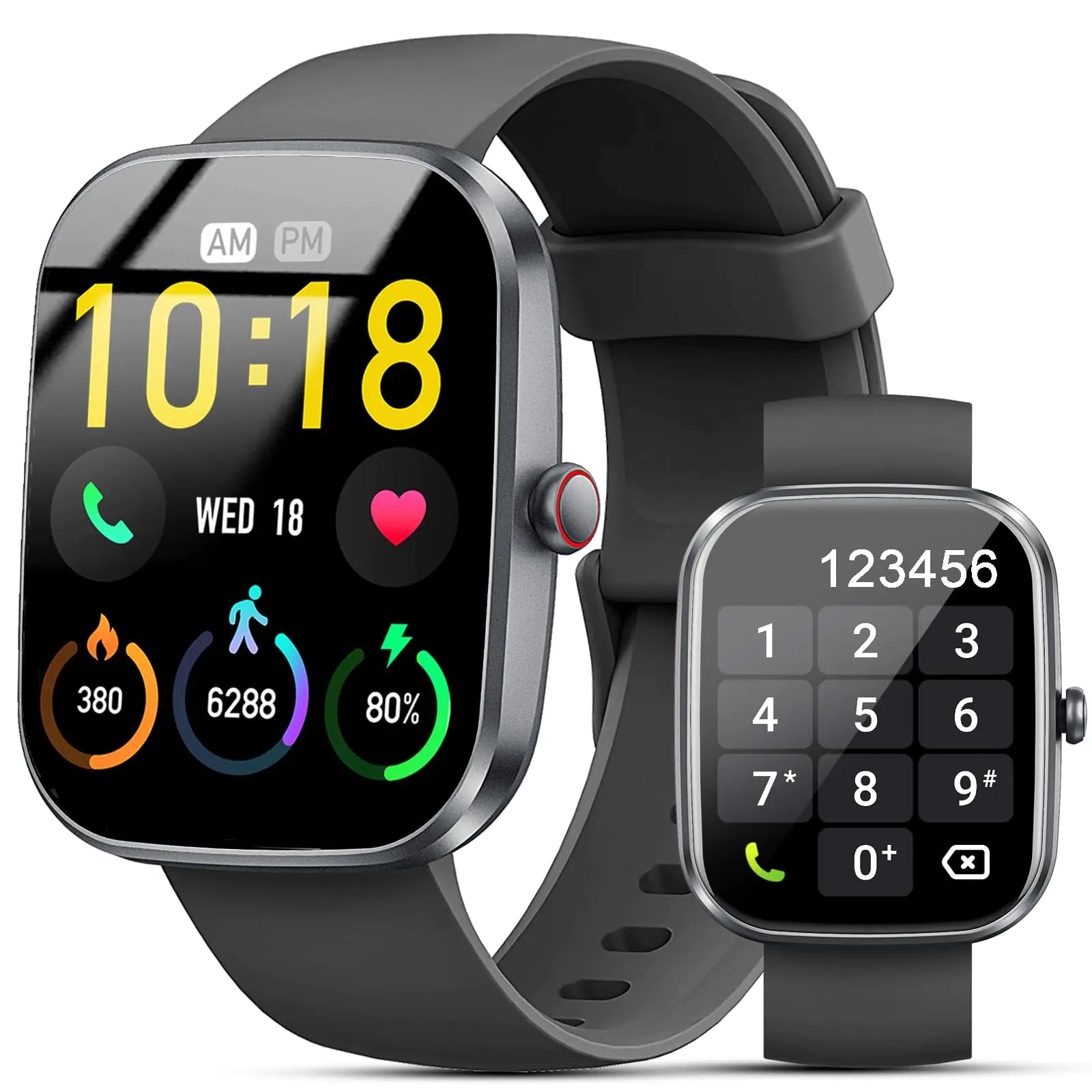 Reloj inteligente Kuizil 1.91" HD Smartwatch para hombres y mujeres (respuesta/realizar llamada) Rastreador de fitness con más de 100 modos deportivos IP68 Impermeable Monitor de frecuencia cardíaca/dormiente Podómetro Rastreador de actividad para Android
