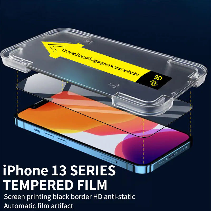 Protector de pantalla de vidrio templado de cubierta completa 9D para iPhone