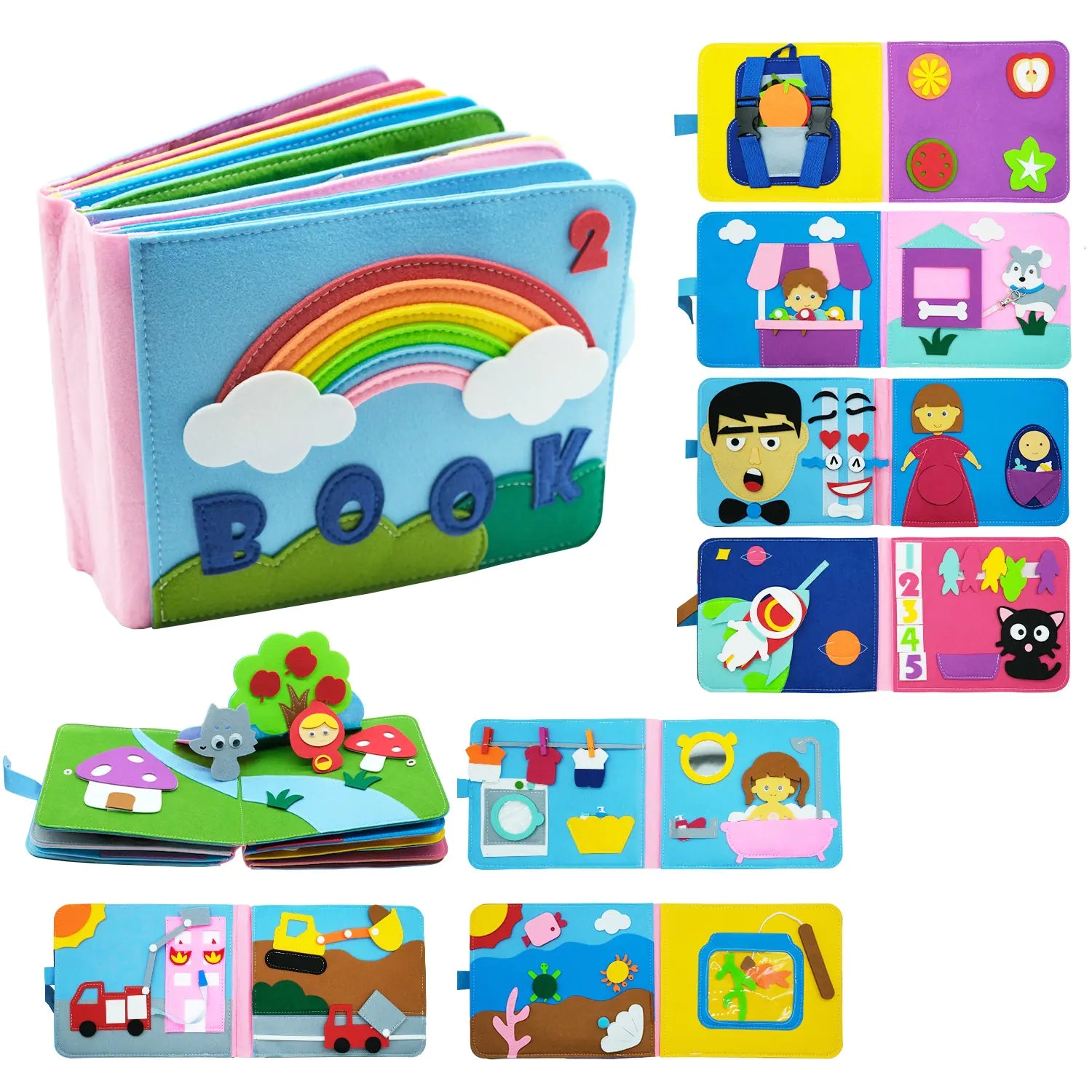 Libro de fieltro para la educación temprana y el aprendizaje Montessori