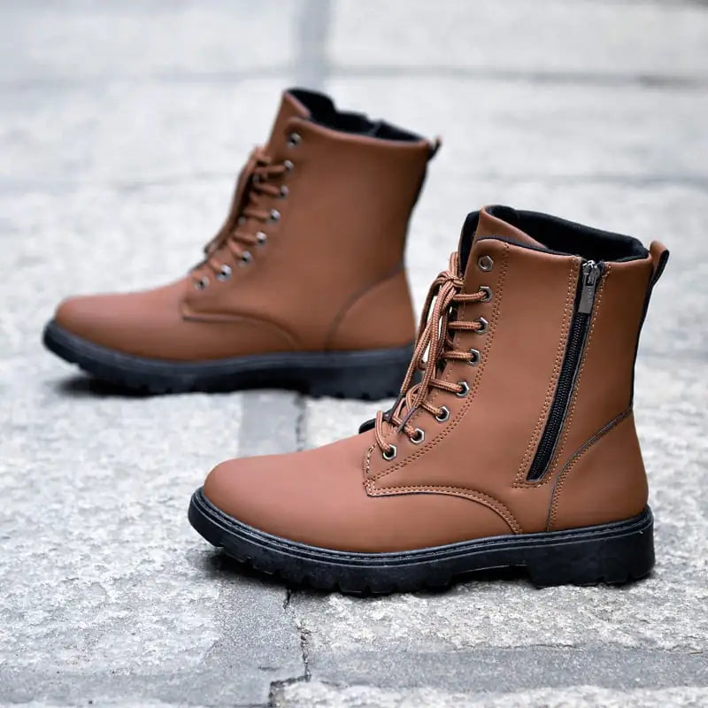 Botas altas de cuero de estilo británico