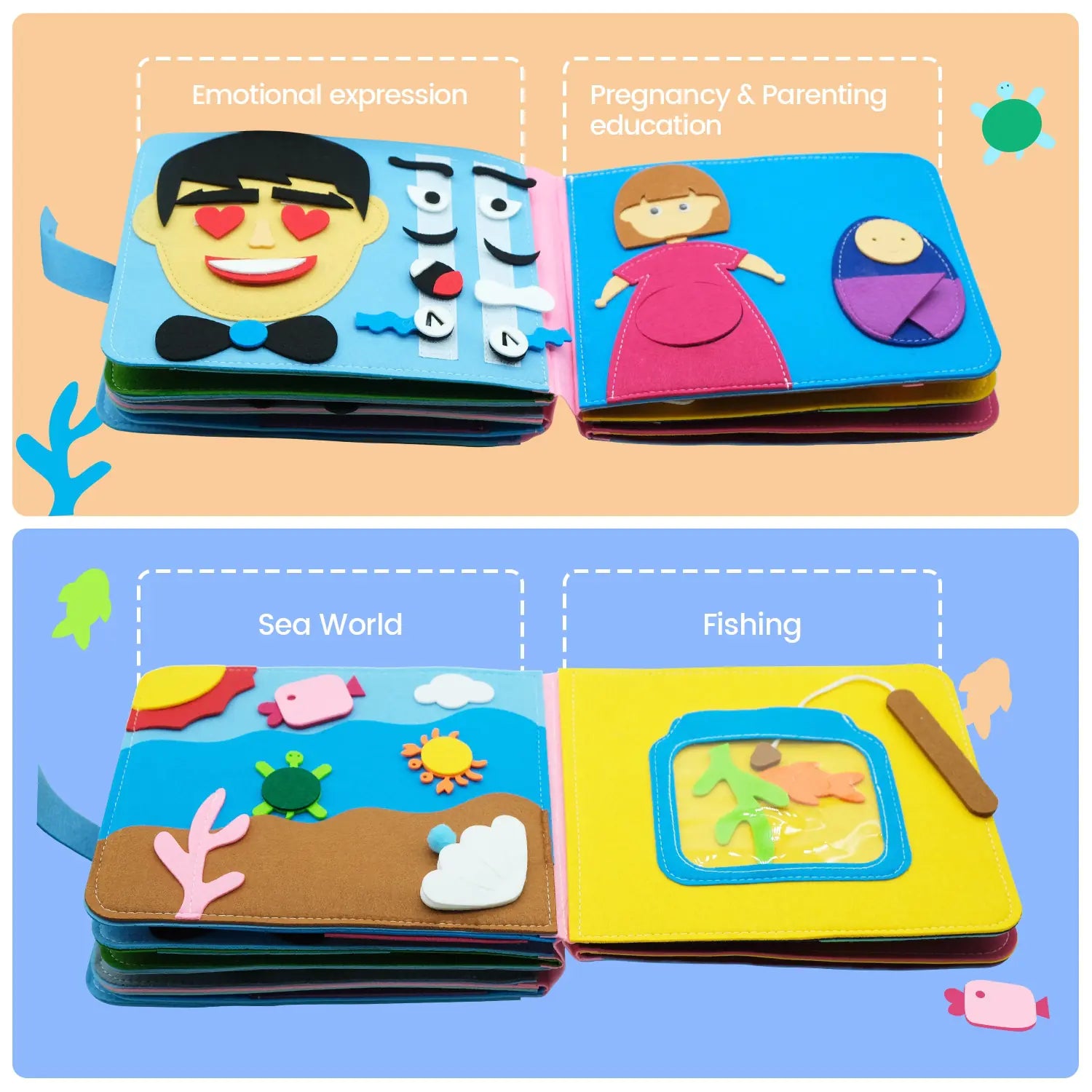 Libro de fieltro para la educación temprana y el aprendizaje Montessori