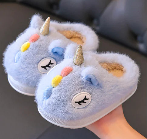 Zapatillas de algodón para niños - Diseño de unicornio cálido (un par)